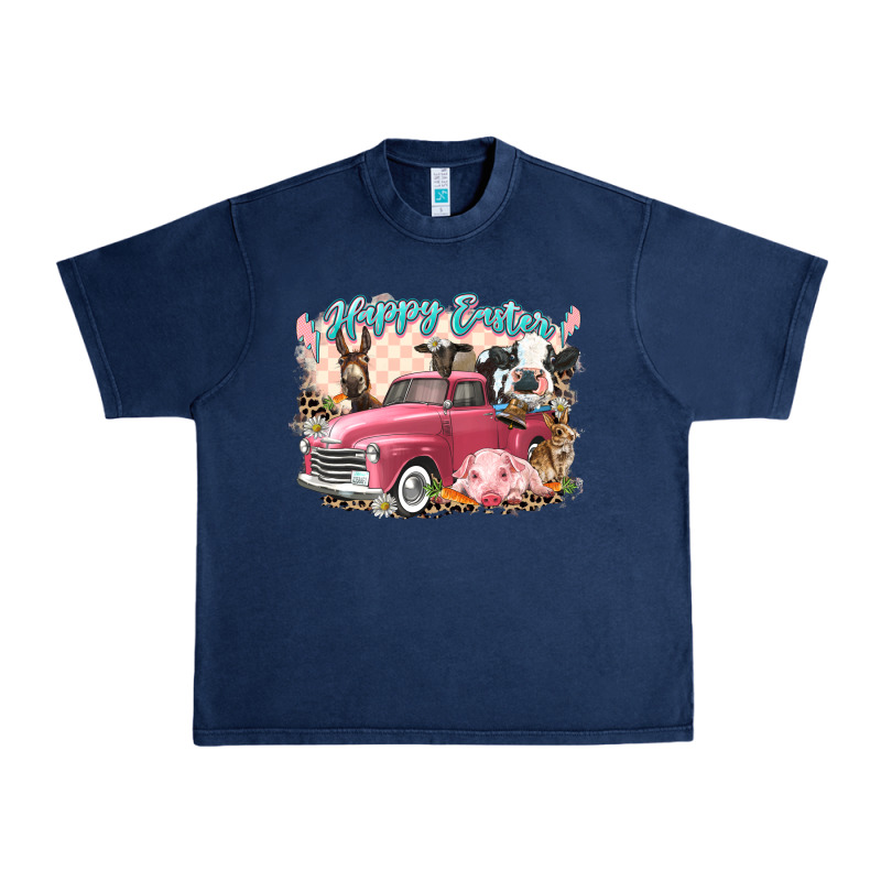 Happy Easter Truck With Easter Farm Animals Urban Heavy Tee by LillyAllenDesigns | Teevron