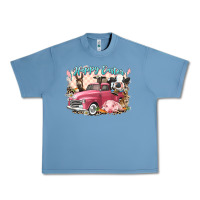 Pebble Blue Happy Easter truck with Easter farm animals Urban Heavy Tee - LillyAllenDesigns