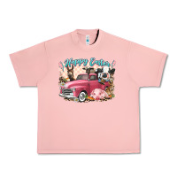 Salmon Happy Easter truck with Easter farm animals Urban Heavy Tee - LillyAllenDesigns