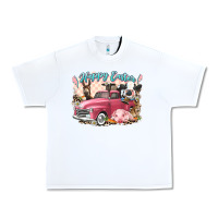 White Happy Easter truck with Easter farm animals Urban Heavy Tee - LillyAllenDesigns