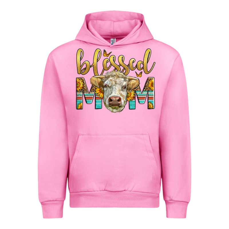 Western Blessed Mom Charolais Bull Mother's Day Urban Hoodie by LillyAllenDesigns | Teevron