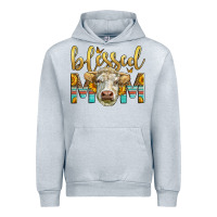 Heather Grey Western Blessed Mom Charolais Bull Mother's Day Urban Hoodie - LillyAllenDesigns