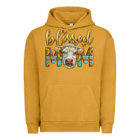 Pigment Peanut Butter Western Blessed Mom Charolais Bull Mother's Day Urban Hoodie - LillyAllenDesigns