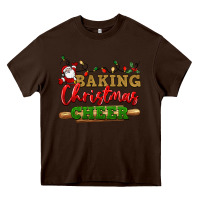 Chocolate Brown Baking Christmas cheer Heavy Core Tee - NancyCooperArtShop