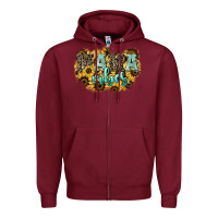 Burgundy Mama vibes leopard mother's day Zipper Hoodie - HowdyJamesFarm