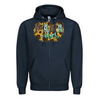 Navy Mama vibes leopard mother's day Zipper Hoodie - HowdyJamesFarm