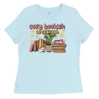Baby Blue cozy bookish weekend Ladies Tee - MaliasSmallBusiness