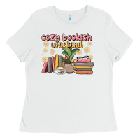 White cozy bookish weekend Ladies Tee - MaliasSmallBusiness