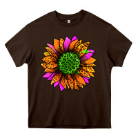 Chocolate Brown halloween sunflower Heavy Core Tee - Jasminsmagicworld