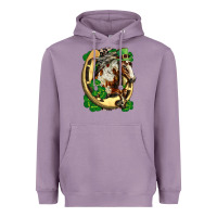 Lavender Horse with horseshoe st patricks day Heavyweight Hoodie - FaDigitalArtStudio