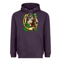 Plum Horse with horseshoe st patricks day Heavyweight Hoodie - FaDigitalArtStudio