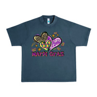 Midnight Navy Mardi Gras heart Urban Heavy Tee - LillyAllenDesigns