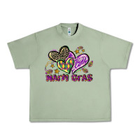 Oil Green Mardi Gras heart Urban Heavy Tee - LillyAllenDesigns