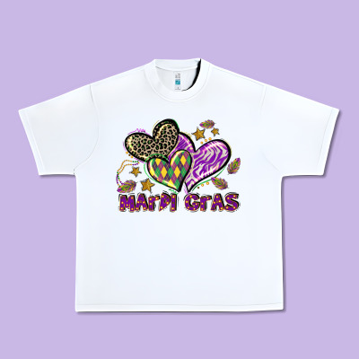 Mardi Gras Heart Urban Heavy Tee Designed By Lillyallendesigns