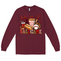 Burgundy take me out to the ball game baseball Long Sleeve Tee - Jasminsmagicworld
