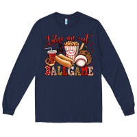 Navy take me out to the ball game baseball Long Sleeve Tee - Jasminsmagicworld