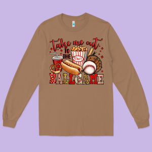 Take Me Out To The Ball Game Baseball Long Sleeve Tee Designed By Jasminsmagicworld