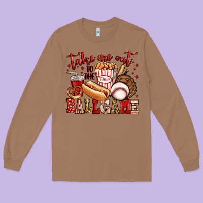 Take Me Out To The Ball Game Baseball Long Sleeve Tee Designed By Jasminsmagicworld
