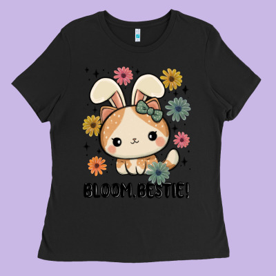 Bloom Bestie Cat Ladies Tee Designed By Maliassmallbusiness