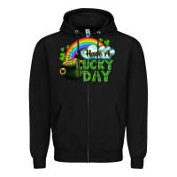 Black Have a lucky day Zipper Hoodie - CowGirlArtShop