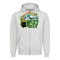 Dove Grey Have a lucky day Zipper Hoodie - CowGirlArtShop