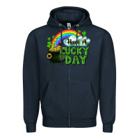 Navy Have a lucky day Zipper Hoodie - CowGirlArtShop