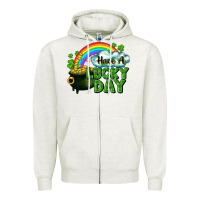 Oatmeal Heather Have a lucky day Zipper Hoodie - CowGirlArtShop