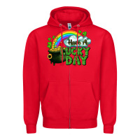 Red Have a lucky day Zipper Hoodie - CowGirlArtShop