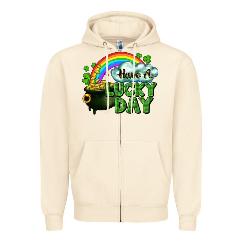 Have A Lucky Day Zipper Hoodie by CowGirlArtShop | Teevron