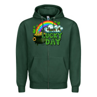 Sports Green Have a lucky day Zipper Hoodie - CowGirlArtShop