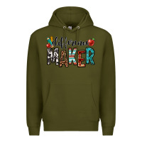 Army Green difference maker teacher Premium Hoodie - OliviaCreatesArt