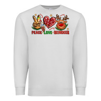 Dove Grey Peace Love Reindeer Christmas Premium Sweatshirt - BundleAndBundleShop