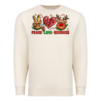 Sandshell Peace Love Reindeer Christmas Premium Sweatshirt - BundleAndBundleShop