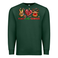 Sports Green Peace Love Reindeer Christmas Premium Sweatshirt - BundleAndBundleShop