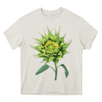 Cream sun fill green green sunflower Heavy Core Tee - LillyAllenDesigns