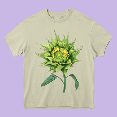 Sun Fill Green Green Sunflower Heavy Core Tee Designed By Lillyallendesigns