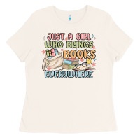 Bone just a girl who brings books everywhere Ladies Tee - MaliasSmallBusiness