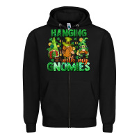 Black St. Patrick's Day gnomes Zipper Hoodie - CowGirlArtShop