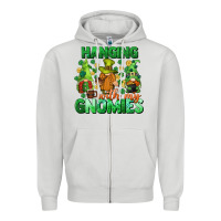 Dove Grey St. Patrick's Day gnomes Zipper Hoodie - CowGirlArtShop