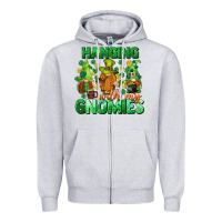 Heather Grey St. Patrick's Day gnomes Zipper Hoodie - CowGirlArtShop