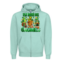Seafoam St. Patrick's Day gnomes Zipper Hoodie - CowGirlArtShop