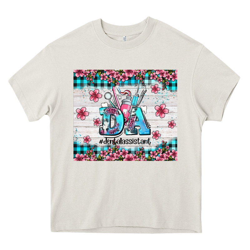 Da Dental Assistant Dentist Element With Flowers Heavy Core Tee by AdoDesignShop | Teevron