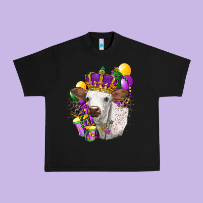 Mardi Gras Longhorn Calf Urban Heavy Tee Designed By Lillyallendesigns