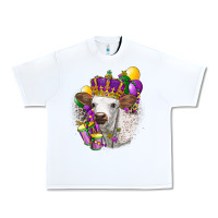 White Mardi Gras Longhorn Calf Urban Heavy Tee - LillyAllenDesigns
