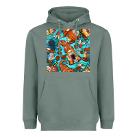 Sage coffee and barista gnomes with glitter seamless pattern bbs Heavyweight Hoodie - BundleAndBundleShop