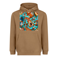 Toasted Coconut coffee and barista gnomes with glitter seamless pattern bbs Heavyweight Hoodie - BundleAndBundleShop