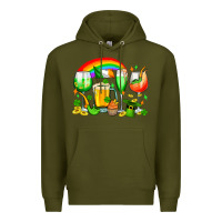 Army Green wine glasses st. patricks Premium Hoodie - OliviaCreatesArt