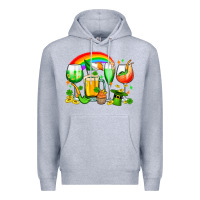 Heather Grey wine glasses st. patricks Premium Hoodie - OliviaCreatesArt