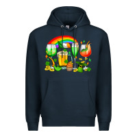 Navy wine glasses st. patricks Premium Hoodie - OliviaCreatesArt