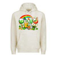Oatmeal Heather wine glasses st. patricks Premium Hoodie - OliviaCreatesArt